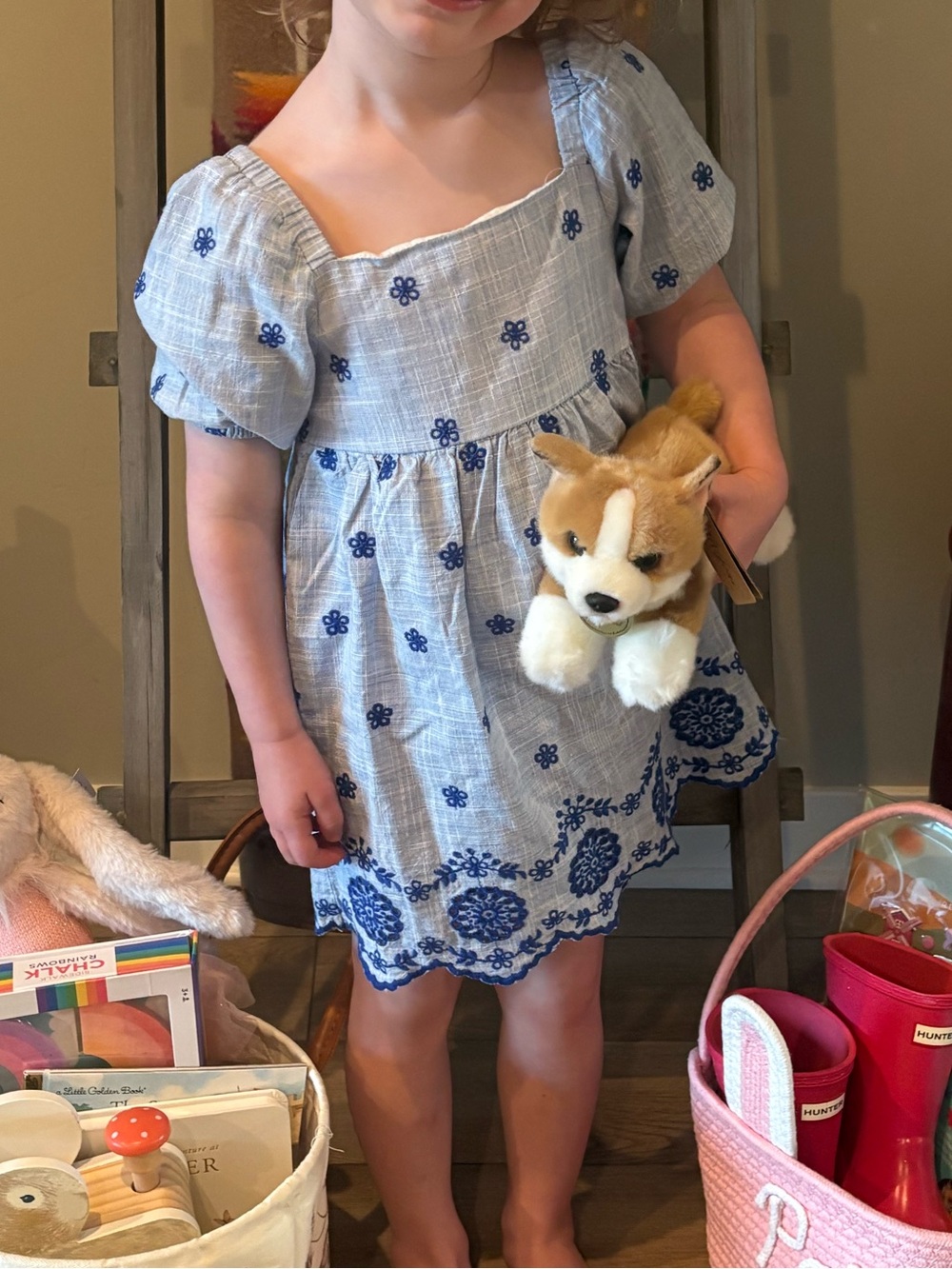 Girl’s eyelet shift dress by Gymboree in Italian Rivera